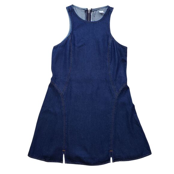 RE/DONE Zip Back lyocell Dress Mini Womens Split Front Large Denim Western - Picture 3 of 12